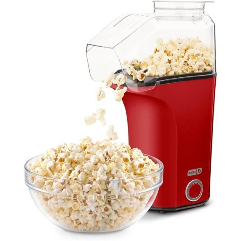 Hot Air Popcorn Maker Red 16 Cup Popper with Butter Melter Oil Free Snack